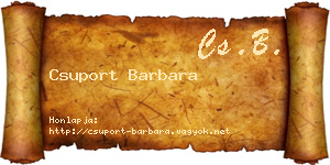 Csuport Barbara névjegykártya