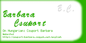 barbara csuport business card